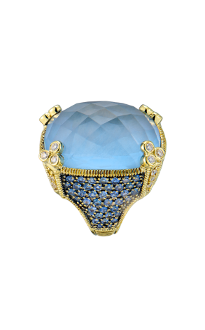 Кольцо Judith Ripka Monaco Cushion Cut Blue Quartz & Diamond & Topaz (43545) №2