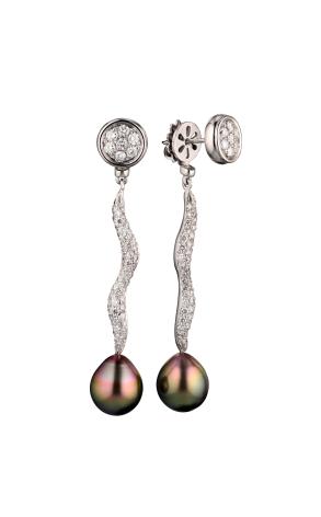 Серьги Gianni Lazzaro Diamonds & Pearls & White Gold (40353)
