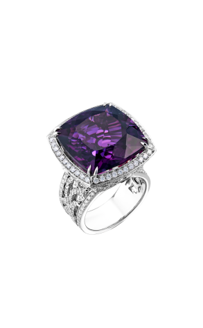 Кольцо Yanush Gioielli 29,98 ct Amethyst Stone & Diamonds & White Gold YR30805WAM (40955)
