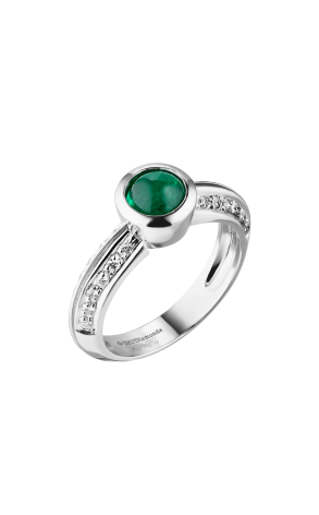 Кольцо RalfDiamonds Cabochon cut Emerald 0.95 ct & Round Cut Diamonds 0.25 ct RDR (37913)