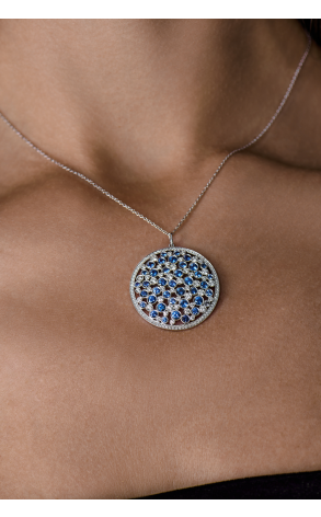 Подвеска Tiffany & Co Cobblestone Sapphire & Diamond in Platinum (43093) №3