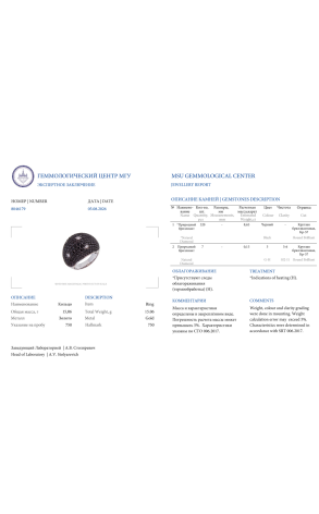 Кольцо  8,80 ct Black & White Round Cut Diamonds (43415) №2