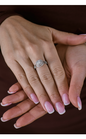 Кольцо  0,65 ct H/I1 Round Cut Diamond & 0.66 ct Diamonds & White Gold (42026) №3