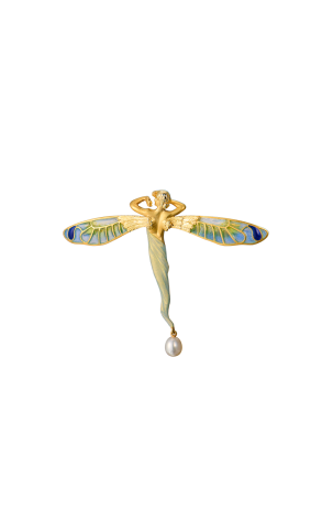 Брошь Masriera Nymph Yellow Gold & Pearl & Enamel (41451)