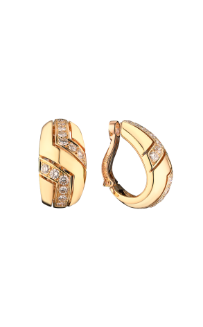 Серьги Cartier Up & Up Yellow Gold & Diamonds vintage (37676)