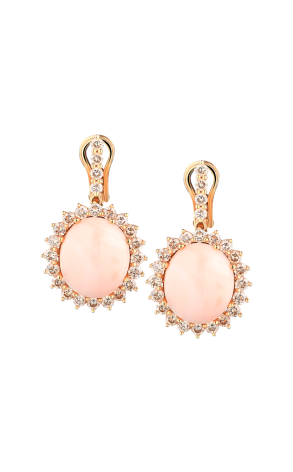 Серьги Gianni Lazzaro Yellow Gold & Diamonds & Coral (38755)