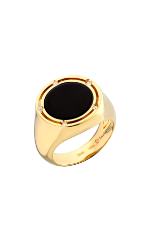 Кольцо Damiani D.Side collection Brad Pitt Yellow Gold & Onyx & Diamonds (39804)