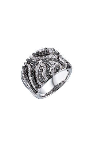 Кольцо  Black & White Diamonds White Gold (41140)