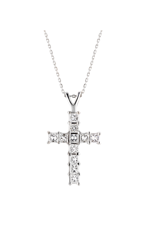 Крест RalfDiamonds 1,10 ct G/VS Princess Cut Diamonds & White Gold (40746)