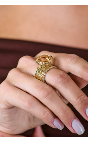 Кольцо  Yellow Gold & Сitrine (41023) №2