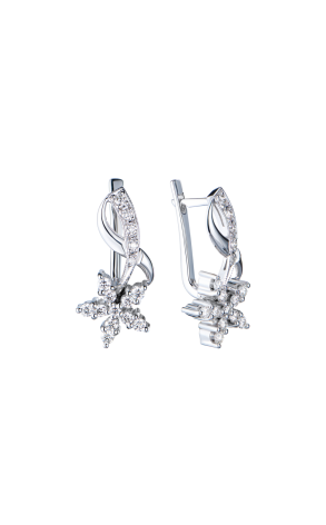 Серьги  White Gold Diamonds Flower (42679)