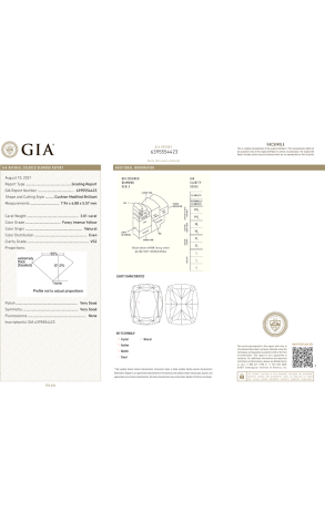Кольцо GIA из белого золота с 3,01 ct Fancy Intense Yellow/VS2 GIA (35739) №2