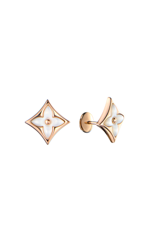 Пусеты Louis Vuitton Color Blossom Star Ear Stud Pink Gold & White Mother-of-Pearl Q96426 (42874)