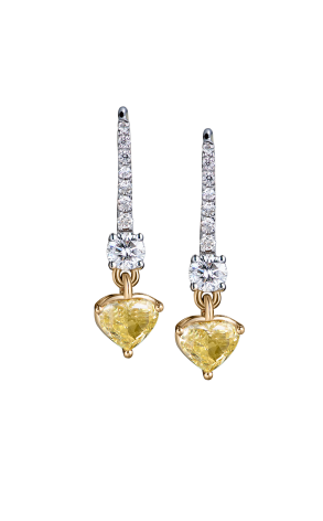 Серьги  Fancy Yellow/Si2 - Light Yellow/SI1 Heart Brilliant (36435)