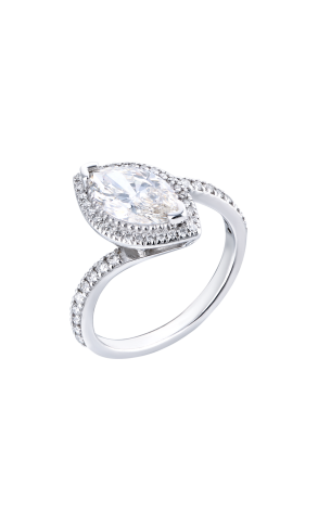 Кольцо ЭПЛ Якутские Бриллианты 1,10 ct J/SI2 Marquise Diamond & White Gold (38278)