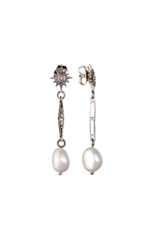 Серьги H.Stern Stars Yellow Gold & Diamond & Pearl (42294)