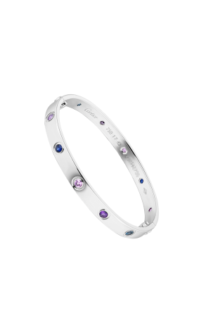 Браслет  в стиле Cartier Love WHITE GOLD, AQUAMARINES, SAPPHIRES, SPINELS, AMETHYSTS (SIZE 17) (42622)