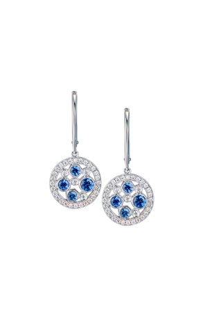 Серьги Tiffany & Co Cobblestone Sapphire & Diamond in Platinum (43367)