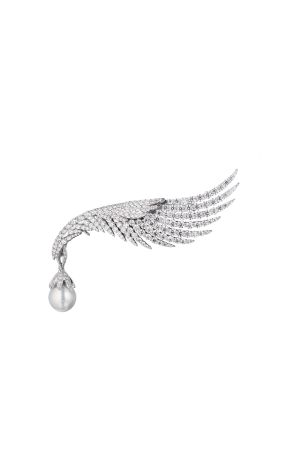 Брошь Asuka Hamana 12,40 mm Sea Pearl & 10,80 ct Diamonds (41130)