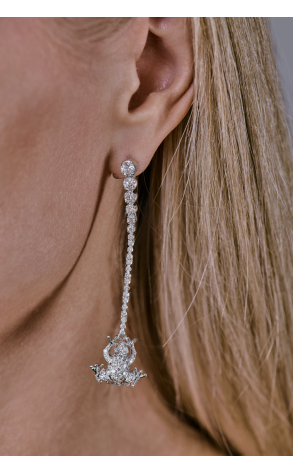 Серьги  3,00 ct Round Cut Diamonds Frog (41131) №3