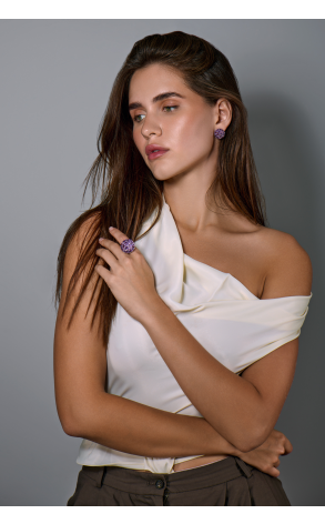 Серьги  White Gold & Amethyst (43391) №3