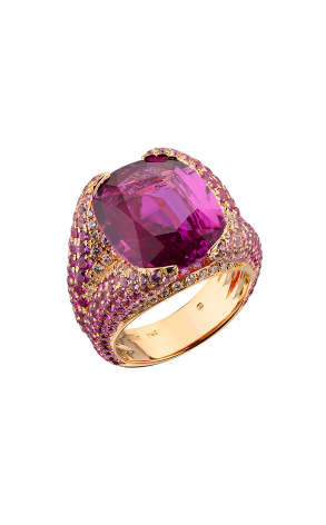Кольцо Adler Natural Purple Red Sapphire 11.40 ct (No Heated) & Diamonds (40562)