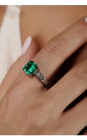 Кольцо  Natural Emerald 3.19 ct Vivid Green/VS & Diamonds 1.25 ct (37502) №3