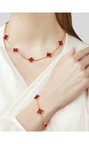 Браслет Van Cleef & Arpels Vintage Alhambra 5 motifs, yellow gold, Carnelian VCARD35500 (43017) №2