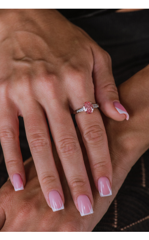Кольцо GIA Treated, Fancy Vivid Pink/VVS1 2.05 ct (36605) №4