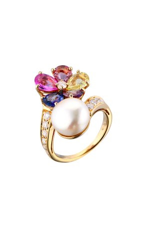 Кольцо Bvlgari Contraire Sapphire Flower & Pearl AN853428 (40688)