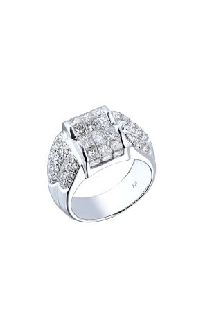 Кольцо  2,25 ct Round & Princess Cut Diamonds & White Gold (41092)