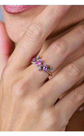 Кольцо Cartier Meli Melo Pink Sapphire & Diamonds Platinum (40841) №2