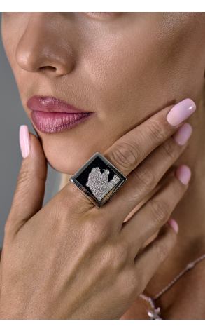 Кольцо Gavello White Gold Onyx & Diamonds (42595) №3