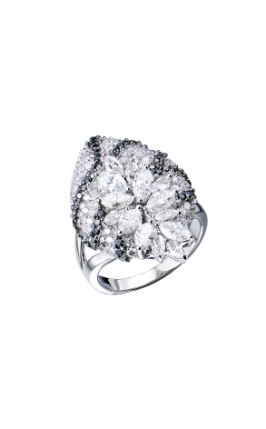 Кольцо  3,55 ct Round & Marquise Diamonds & 0,40 Black Diamonds & White Gold (42030)