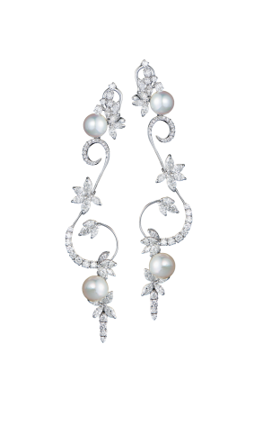 Комплект Stefan Hafner White Pearl Saltwater 9-11mm & 17.65 ct Marquise & Round cut Diamonds (42138) №4