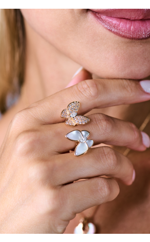 Кольцо Van Cleef & Arpels Two Butterfly Between the Finger Ring VCARO7AL00 (40749) №2