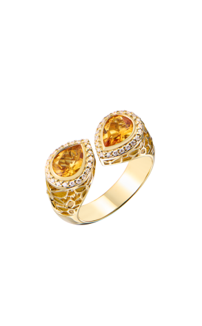 Кольцо  Yellow Gold & Citrine & Diamonds (42546)