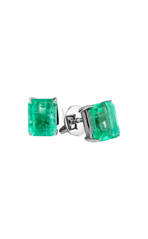 Пусеты  Natural Emerald 2.28 ct Light Bluish Green/VS - 2.09 ct Light Bluish Green/SI1 (37313)