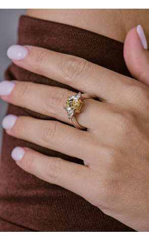 Кольцо Damiani 3,32 ct Natural Fancy Yellow/VS2 Cushion Cut Diamond (40933) №3