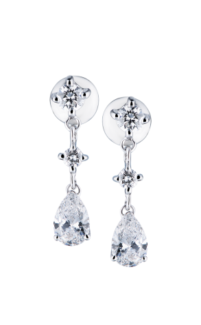 Серьги  Pear Diamonds 0.72 ct F/VS1 & Round Diamonds 0.31 ct G/VS1 (37445)