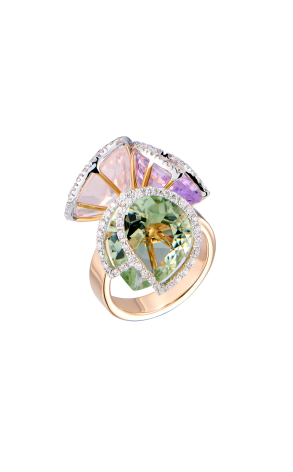 Кольцо  Moving Multi-Gemstone & Rose Gold (42327) №2