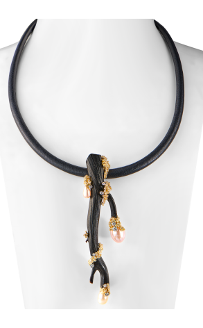 Подвеска Gilbert Albert Vintage Yellow Gold & Diamonds & Pearls & Wood (41472) №2