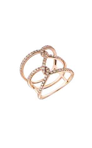 Кольцо  Rose Gold & Round Cut Diamonds (41759)