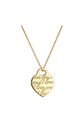 Подвеска Tiffany & Co Notes I LOVE YOU Heart Tag Charm Yellow Gold (41499)