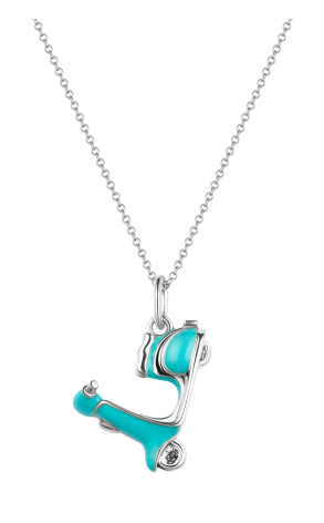 Подвеска Tiffany & Co Sterling Silver & Blue Enamel Scooter (36433)