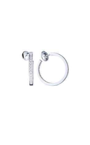 Серьги Cartier White Gold Diamond Hoop Earrings (41640)