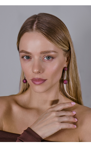 Серьги Maximilian White Gold & Rubies & Diamonds (42011) №3