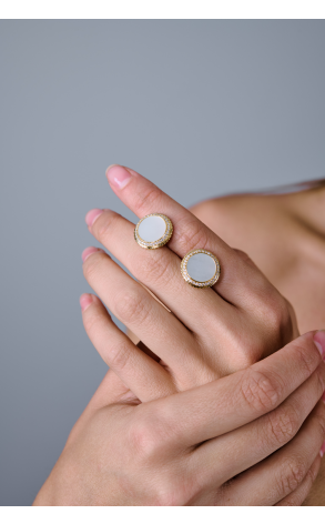 Запонки  Mother-of-Pearl & Diamonds Yellow Gold (38456) №3