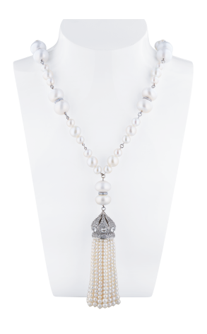 Колье Yanush Gioielli White Gold & Madagascar Sapphires & Sweetwater Pearl YN6126WSPW (40823)