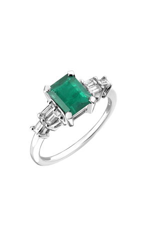 Кольцо  0,90 ct Strong Bluish Green/I1 Emerald & 0.30 ct Diamonds (37789)